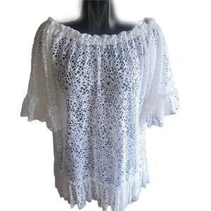 Banana Moon White Open Knit Beach Tunic S